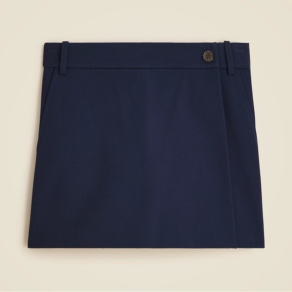 J. Crew Dresses & Skirts - NWT J Crew sz 6 Wrap Front Mini Skort Bi-Stretch Cotton Navy Blue